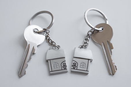 keychains of a house split into two
