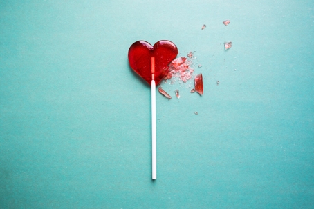 broken heart shaped lollipop